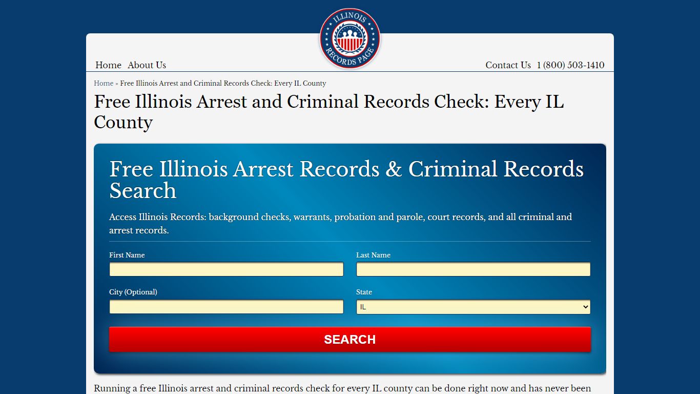 Free Illinois Arrest and Criminal Records Check: Every IL County